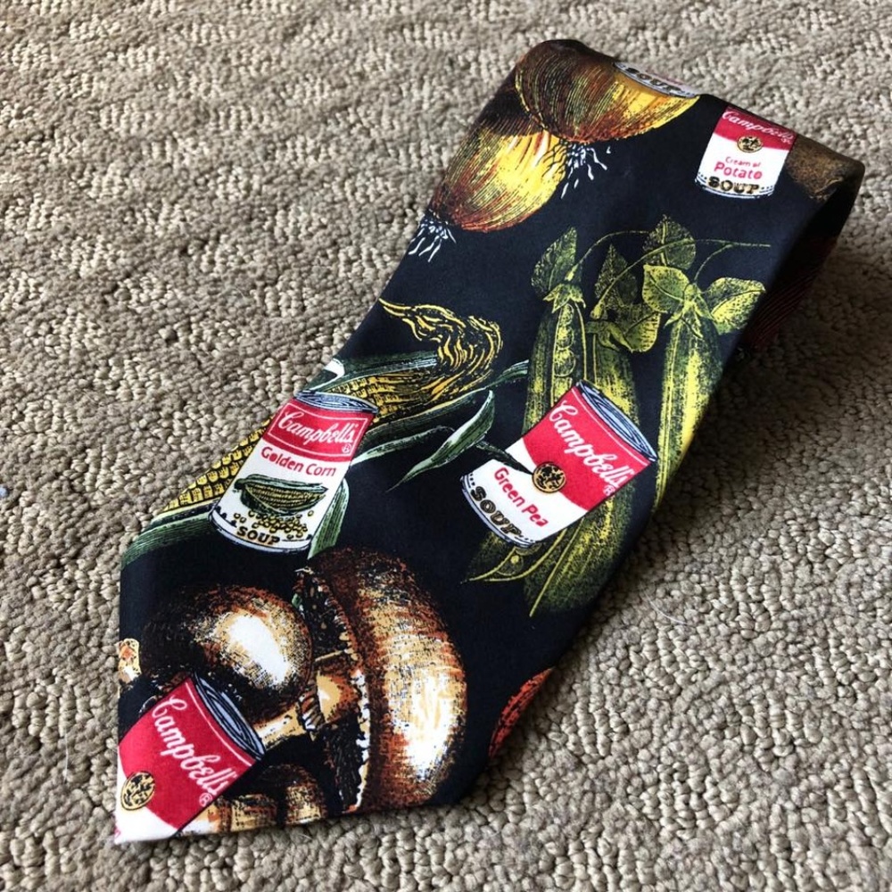 Vtg Campbells Soup Novelty Silk Tie